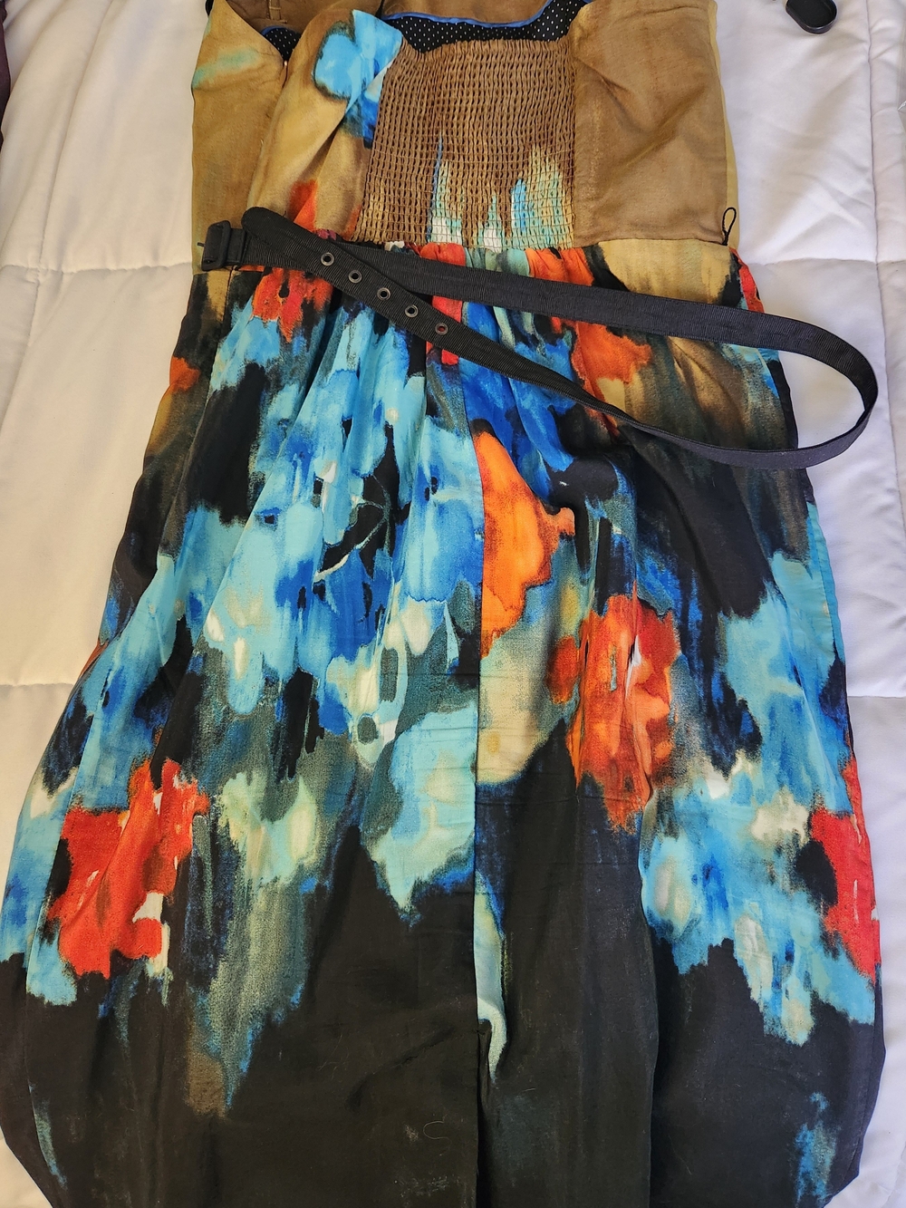 Floral Multicolor Strapless Dress From Anthropologie - Picture 3 of 3